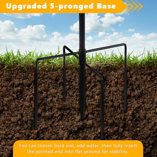 VEWOGARDEN 38" Tall Metal Bird Bath for Outside, Outdoor Bird Bath Feeder with Stable Stake for Garden, Yard, Patio Decor, Yellow - color: Yellow