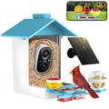 TayePin Bird Feeder with Camera Solar Powered & AI Identify 10,000+ Birds Species, 2.4Ghz WiFi Smart Feeding, 2K HD Live Video for Outdoor, IP65 Waterproof, Instant Arrival Alerts, Bird Lover Gifts