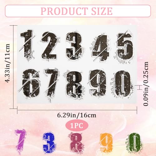 CRASPIRE Number Clear Stamps Rubber Silicone Stamp Seal Transparent Silicone Stamps for Journaling Card Making DIY Scrapbooking Handmade Photo Album Notebook Decor - style: Number-51B