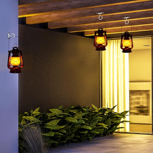 6Pack 2.5In Ceiling Hooks for Hanging Plant, Wall Hanger Plant Holder White | Hang planters, flower baskets, wind chimes, lanterns, lights, bird feeders, metal hook for indoor & outdoor porch, home decor - size: 2.5Inch 6Pack-White