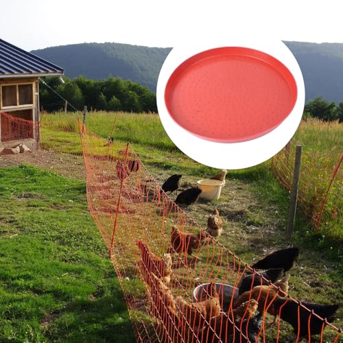 Angoily 2pcs Chick Appetizer Plate Chicken Feeder Plastic Trays Chick Feed Freeze Proof Chicken Waterer Goose Waterer Plastic Hen Feed Tray Fodder Plate Fodder Trays Poultry Feeder Red