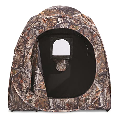 Guide Gear HuntRite Deluxe 4-Panel Spring Steel Hunting Blind; 2 Person Ground Tent for Deer and Turkey Season