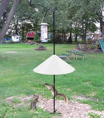 19 Inch Wide Squirrel Baffle for Bird Feeder Pole, Outside Pole Mount Stopper & Bird House Guard for Outdoor Shepherd’s Hook, Semi-Transparent, 1 Pack - color: Semi-Transparent