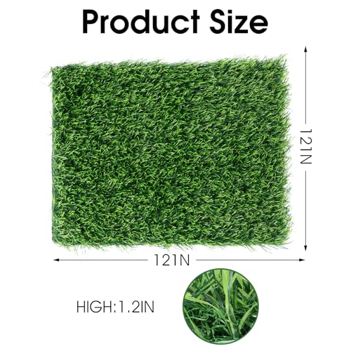 Lemecima 6 Pack 12"x12"x1.2" Chicken Nesting Pads for Laying Eggs, Washable Artificial Grass Carpet Synthetic Turf Mat Nest Box Bedding for Chicken Coop