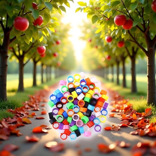 100 Pcs Multicolor Poultry Leg Rings, 10 Colors Poultry Foot Rings Bird Identification Leg Bands Clip-on for Birds, Ducks, Chickens (Diameter 8 MM)