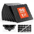 VEVOR Garage Floor Tiles 12 x 12 x 0.53 inch, Interlocking Design Ease of Installation Double-Sided Texture Non-Slip Sturdiness, for Garages, Basements, Repair Shops, Black, 50 Pack | Easy Installation Double-Sided Texture Non-Slip Sturdiness, Polypropyle