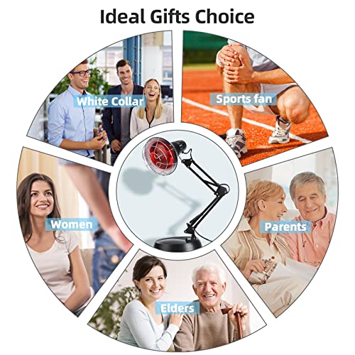 Red Light Heating Lamp with Base, Heat Lamp Device with 150W Bulb | Adjustable Red Heating Lamp Set, Multi-area Gentle Warm Light for Daily Cosmetic Use