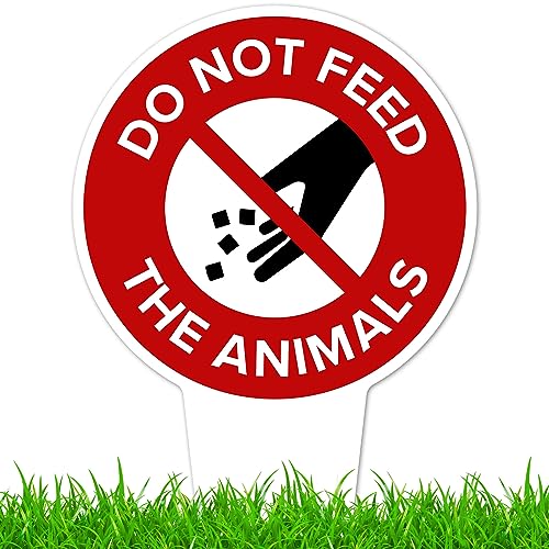 Do Not Feed the Animals Sign, 9"x17", Heavy Duty Integrated Ground Stakes, Indoor/Outdoor Use, Rust Free Aluminum Composite, Made in USA by My Sign center - color: Animals, size: 9"x17"