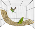 Bird Seagrass Mat 30 x 7 Inch Parrot Natural Seagrass Woven Net Hammock Parakeet Climbing Rope Ladder Mat Chew Toys Cage Accessories for Pigeon Macaw Cockatiel Conure Cockatoo Rat Bearded Dragon - size: 30" × 7"