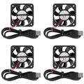 UMLIFE 50mm Fan 5V USB Brushless DC Cooling Fan, 4 Pack Speed 4200 RPM Fan for Small Appliances Series Replacement (4 PCS 5010 5V USB) - color: 5V USB(5010)
