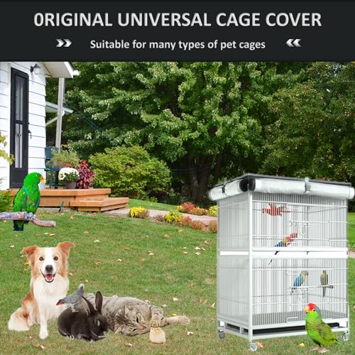 Large Bird Cage Cover - 600D Cage Covers for Night, Good Night Bird Cage Cover for Large Birdcage,Indoors or Outdoors (M) - size: 32.0"L x 21.0"W x 52.0"H