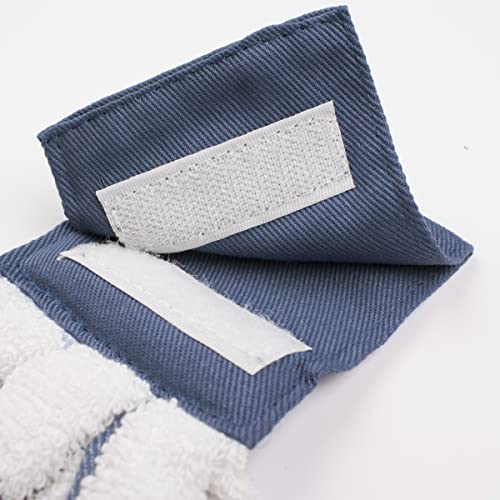 Ritz Premium 100% Cotton Solid and Multi Check Kitchen Tie Towel Absorbent, Super Soft, and Fast Drying Hang Towel, Set of Three, Federal Blue - color: Federal Blue, size: Solid & Multi Check - 3 Piece