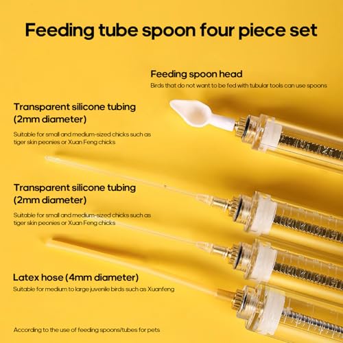 8 Pcs Baby Bird Feeding Syringe Set Parrot Hand Feeding Tubes(50ml) | Parrot Feeder Tubes Measuring Tools, for Baby Birds Small Pet - size: 50ml-Set of eight