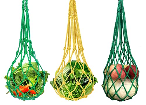 Blue Chicken Coop Flock Block Bird Seed Hanging Bag Veggie Treat Holder - Poultry Feeder Toy Accessories Cabbage Bowl Sack - Holds 25 lb Pound Bird Seed Blocks, Poultry Run Wildlife Feeder