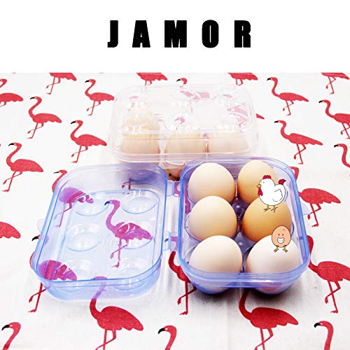 JAMOR 6 Grid Egg Storage Box Refrigerator Crisper Egg Protection Box Portable Egg Carriage Container For Camping Picnic Essential (White) - color: White