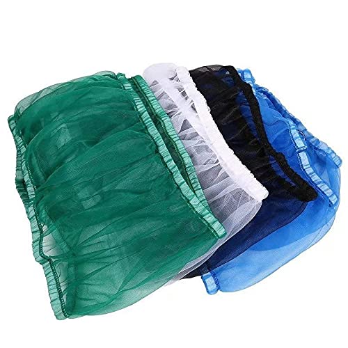 ISMARTEN Bird Cage Seed Catcher (2 Pack), Airy Gauze Bird Cage Cover Seeds Guard Dust-Proof Universal Birdcage Accessories Mesh Net Cover (Blue + Green, L) - color: Blue + Green, size: Large