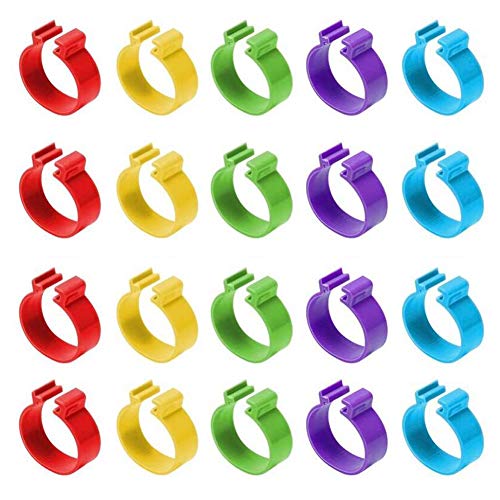 lasenersm 50 Pieces 25 mm Chicken Leg Rings Chicken Identification Leg Bands Rings Poultry Leg Bands Rings Poultry Leg Bands Clip Bird Clip Poultry Accessories for Chicken Ducks Goose, Multicolor