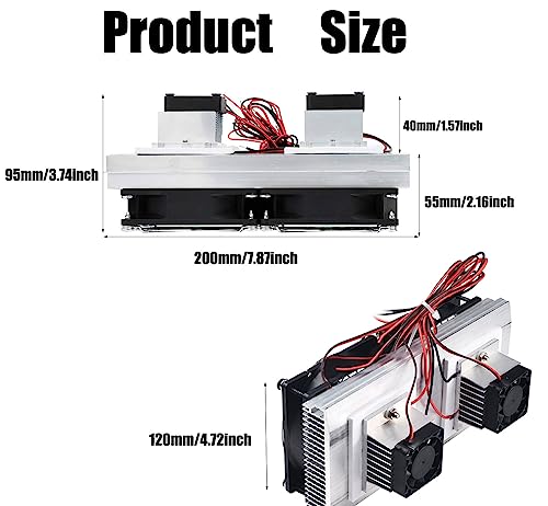 Mini Air Conditioner DC 12V DIY Thermoelectric Peltier Refrigeration Cooling System Heat Sink Conduction Module Semiconductor Fridge Refrigeration Cooling System DIY Kit (Dual) - style: Dual