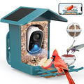 PeckCam® Bird Feeder with Camera Solar Powered 2K Live Video Auto Capture | AI Bird Species Identification, Instant App Alert, IP65 Waterproof, Easy Setup, Backyard Bird-Watching, Gift for Bird Lovers - color: Light Blue
