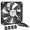 Wathai 140mm USB PC Case Computer Cooliing Fan 5V with Speed Controller | 140mm x 25mm USB Fan for Computer Case Receiver DVR PlayStation Xbox PS4 Router Cabinet Cooling - style: 140mm USB Fan