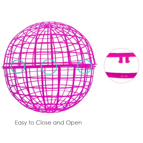 19.6" Movable Ball-Shaped Animals & Poultry Cages,Pet Safe Walking Net, Farm Courtyard Outdoor Accessible Rolling Rabbit Duck Hutch Chicken Coop,Preventing Dog Bites Trampled by Horse - color: Rose Pink