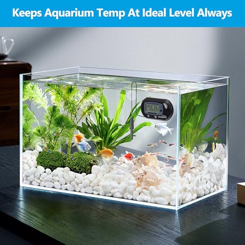 DaToo Aquarium Thermometer with Large LCD Display Fahrenheit/Celsius(℉/℃) Fish Tank Thermometer for Aquarium Reptile Terrarium Digital Water Thermometer with Suction Cup - size: 1 Pack