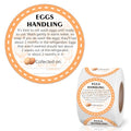 2 Inch Farm Fresh Eggs Carton Labels, Writable Label Round Egg Handling Stickers Self Adhesive Egg Packaging Stickers for Chicken (500 Pcs) - color: Egg Handling