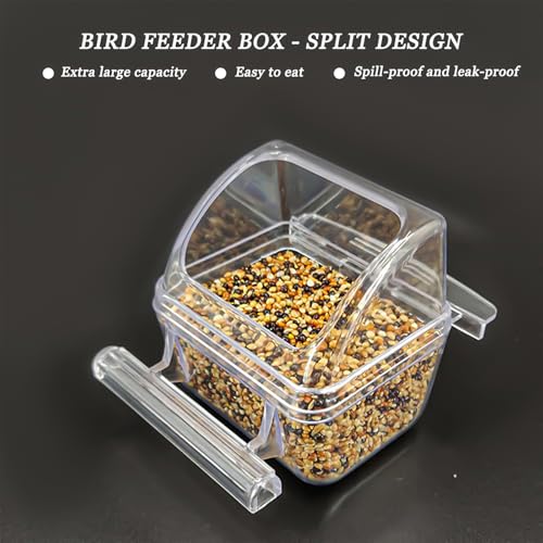 2 Pcs Bird Feeder Water Dispenser, Bird Feeder and Drinker Set, Automatic Bird Feeder for Cage, Hanging Bird Food Bowl, Bird Cage Accessories for Hamsters,Pigeons,Parrot - size: 2pcs