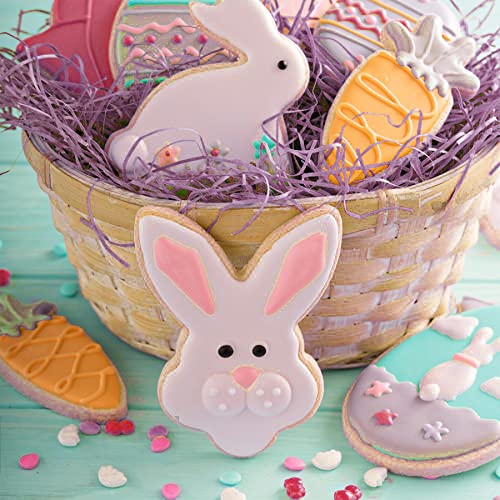 PEVOGON Purple Easter Grass Filler Paper Shreds for Easter Basket Gift Packaging Filling Egg Stuffer Party Supplies Decoration, 200G - color: Purple