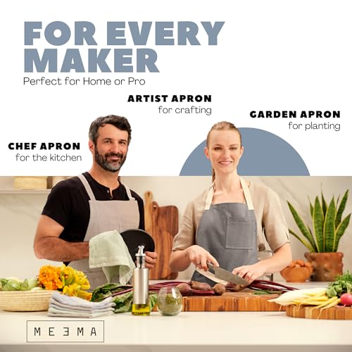Chef Aprons for Women with Pockets, Adjustable Bib Aprons for Cooking - color: Charcoal