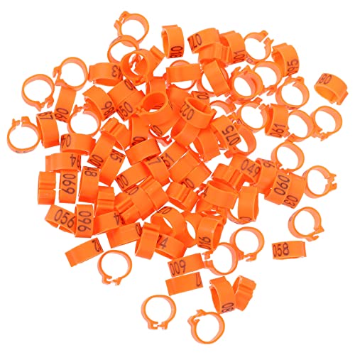 Numbered Pigeon Foot Rings 100 Bird Leg Bands for Chickens Doves Quail Small Poultry Easy Clip-on Identification Tags for Farm and Backyard