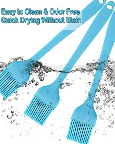 Blue Silicone Pastry Basting Brush - Food Grade BPA Free, Heat Resistant Up to 660°F/315°C, Dishwasher Safe Cooking Brush for Baking, BBQ, Grilling, Sauce,Butter,Cake & Bread - color: Blue