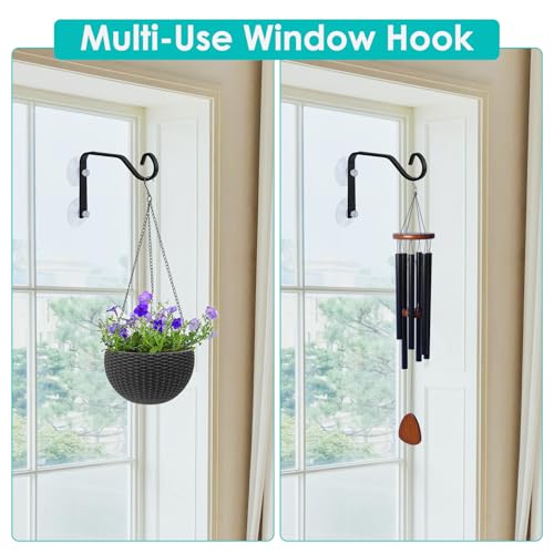 Heavy-Duty Window Suction Cup with Hanger, Window Mounted Wildlife, Hummingbird, Bird Feeders, Decorative Birdhouses, Wind Chimes & Plants, Strong Load-Bearing Hanging Hook (1)