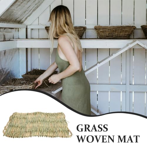 SUPVOX 1pcs Chicken Nesting Pads for Coop Straw Mat for Large Chicken Bedding Liner Comfortable Nesting Pad for Laying Hens Reusable