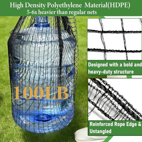 4 x 75ft Deer Fence Netting, Heavy Duty Plastic Mesh Fence Deer Netting, 55GSM Deer Fence for Garden, Reinforced Edges Anti Bird Netting Mesh for Trees Vegetable Raised Bed(55GSM, 4 x 75ft) - size: 4 X 75ft