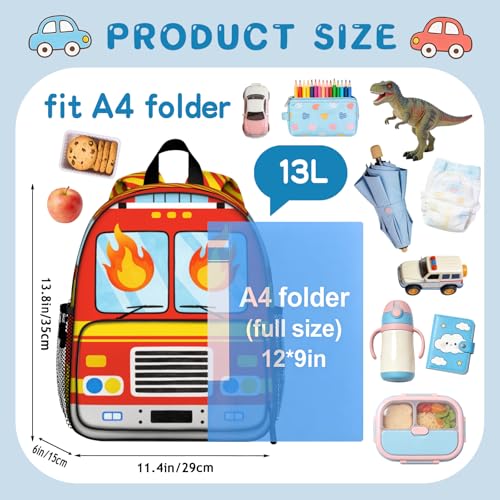 Ambulance School Backpack For Boys Toddler Bookbag Child School Bag Kindergarten Elementary Toddler Bag Gift Ideas Backpack for Boys Girls Bookbag for Kids Toddlers Casual Travel - color: Ambulance