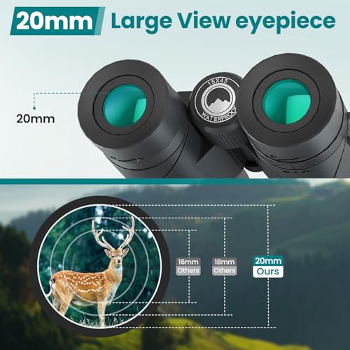 15X45 Professional HD Binoculars for Adults High Powered with Phone Adapter, IPX7 Waterproof Binoculars with Large Eyepiece for Huting Bird Watching Hiking Hunting Cruise Ship - color: Black1