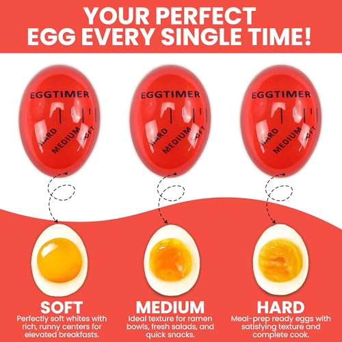Iconikal Egg Timer 2-Pack BPA Free Color Changing Soft Hard - color: Red
