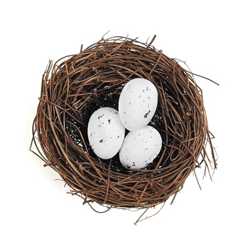 GXXMEI 20PCS 3'' Mini Artificial Bird Nest for Crafts, Easter, Party, Wedding, Patio Garden, Succulent Planter, DIY Terrarium