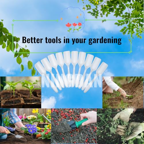 10Pcs NINGDAN Mini Shovel,Plastic Mini Gardening Shovel Spoons Soil Scoops,Cultivation Digging Transplanting Tools for Succulents Potted Flowers,Milk Powder/Coffee Beans Scoops (All Transparent) - color: All Transparent