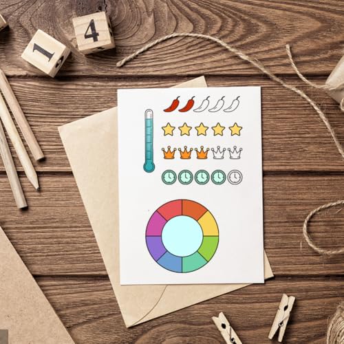 CHGCRAFT Star Rating Clear Stamps Scoring Table Transparent Stamps Rating Icon Silicone Clear Stamp Seals for DIY Scrapbooking Photo Album Decoration, 4.3×6.3 inch - style: Star Rating