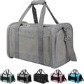 Cat Carrier, Soft-Sided Airline Approved Pet Carrier Case with 4 Ventilated Windows for Cats and Dogs Under 10-25Lbs (17.0 L x 11.0 W x 11.0 H Inch, Grey) - color: grey, size: 17.0"L x 11.0"W x 11.0"H