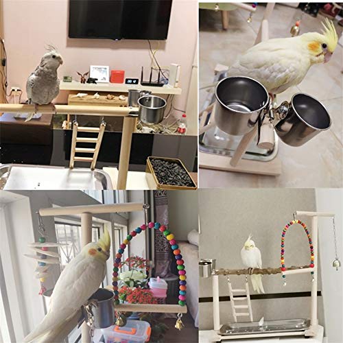 Bird Playground Parrot Playstand, Stand Fun Straw Bell Toys, Ladder Hanging Swing Chew Exercise Toys, for Conure Macaw Cockatiel Finch Small Animals - color: M-200