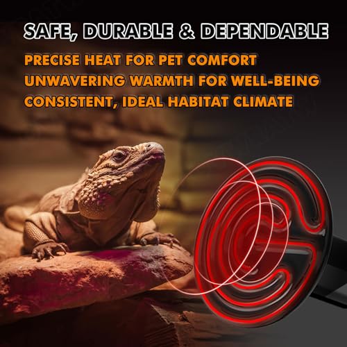 Non-Light Emitting Heating Ceramic Heat Emitter 0.25 inch-75mm - 50W Reptile Heat Lamp (2-Pack) for Terrariums, Brooders & Incubators, Turtle, Lizard, Bearded Dragon, Snake, Small Pets - E26 - color: 50 Watt, size: 75 mm