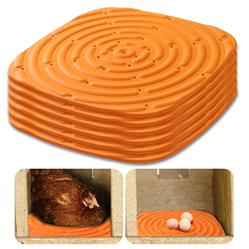 6PCS Washable Nesting Pads Chicken Nesting Boxes Chicken Bedding for Chicken Coop,Reusable & Improves Eggs Production (6 Pack) - color: red