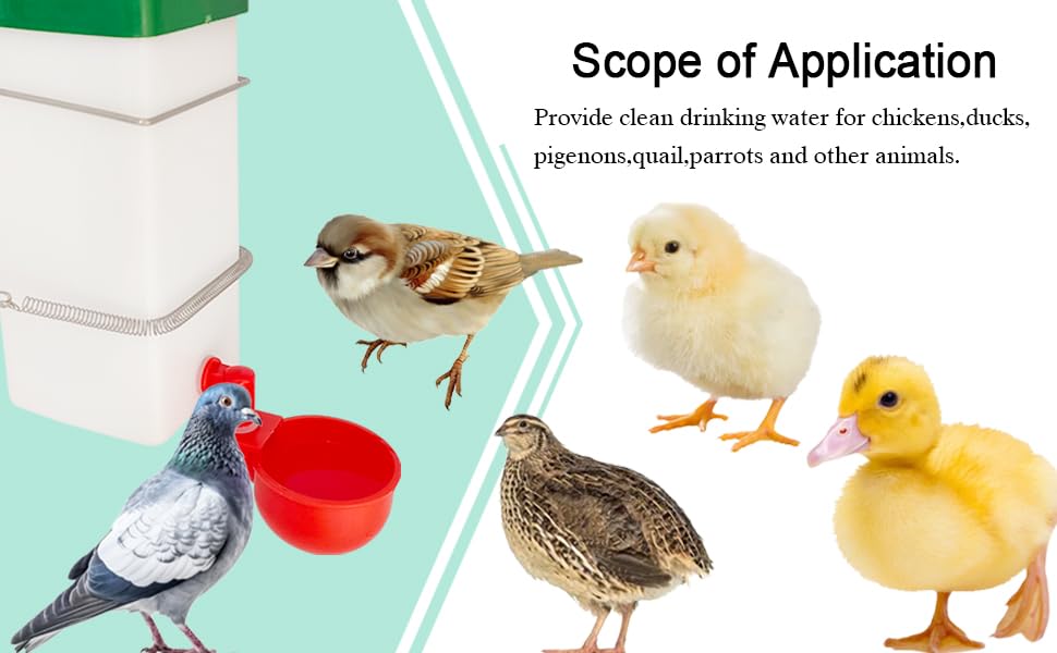 2pcs Automatic Waterer System Chick Drinker Cups 1L Hanging Automatic Fill Poultry Watering Cup Used for Cages (2)