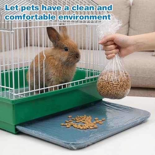 Disposable Bird Cage Liners, 50Pcs Elastic Plastic Birds Cage Tray Liners, Waterproof Birds Cages Tray Liner, Universal Birdcage Liner Bags for Parakeets, Parrots, Bird Cages Accessories(13.7" x 9.8")