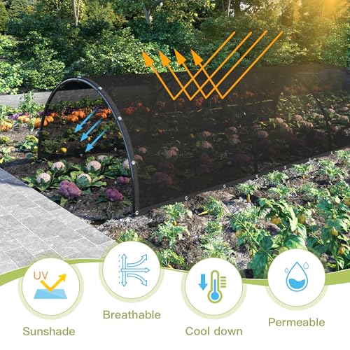 50% Patio Shade Cloth 10×16 FT with Grommets, Outdoor Sun Shade Fabric UV Protection for Backyards, Chicken Coop, Greenhouse, Carport, Garden, Black - size: 50%-1 0 × 1 6 FT