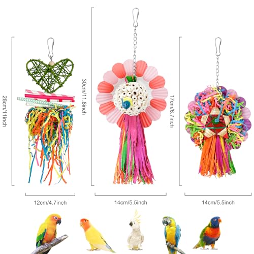 Bird Toys, 3PCS Natural Corn Cob Bird chew Toys Bird Foraging Toys for Small Medium Parrots, Conures, Cockatiel, Lovebird Cockatiel