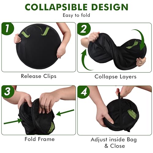 Herb Drying Rack Hanging Mesh 6 Layer 24" with Zipper, Gloves, Garden Pruning Shear, Hook & Carabiner Clip for Drying Herbs, Plants, Seeds, Buds | Outdoor, Hydroponics Herb Dryer Hanging Rack - style: 6 Layer 24"